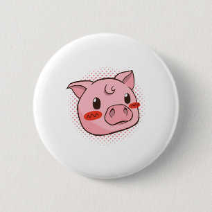 Zacht Varkenskostuum Cadeau Voor Varkensliefhebber Ronde Button 5,7 Cm