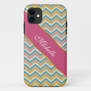 Zacht warme kleuren ZigZag iPhone 11 Hoesje