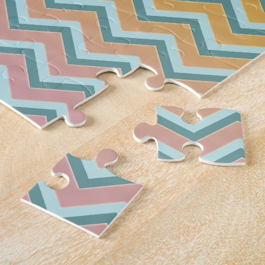 Zacht warme kleuren ZigZag Legpuzzel (Zijkant)