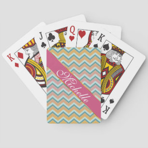 Zacht warme kleuren ZigZag Pokerkaarten