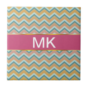 Zacht warme kleuren ZigZag Tegeltje