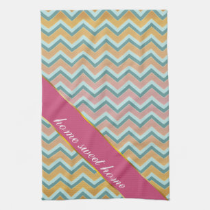 Zacht warme kleuren ZigZag Theedoek