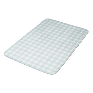 Zacht waterverf blauw geruit badmat