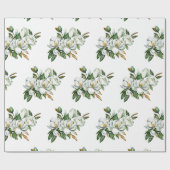 Zacht waterverf magnolia blauw patroon cadeaupapier (Vlak)