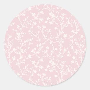 Zacht weiland neutraal - Roze blos Ronde Sticker