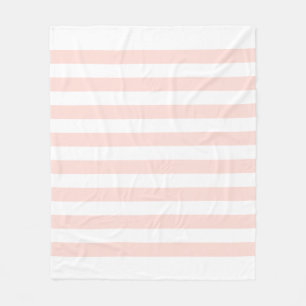 Zacht Wit & Pastel Roze Lijnen Patroon Fleece Deken