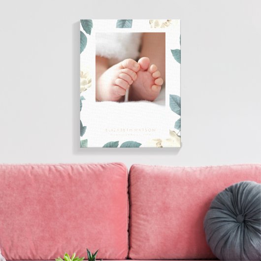 Zacht witte rozenbeerstaaf Lijst Canvas Afdrukken (Insitu (Woonkamer))