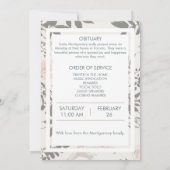 Zacht zacht en roze begrafenisprogramma kaart (Achterkant)