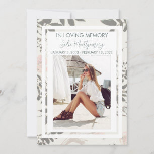 Zacht zacht en roze begrafenisprogramma kaart