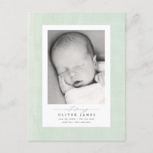 Zacht zacht zacht getextureerd lijst nieuwe babyaa briefkaart