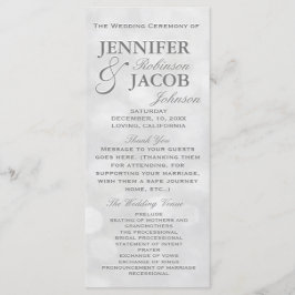 Zacht Zilver en Wit Bokeh Lights Wedding Program Programma