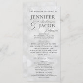 Zacht Zilver en Wit Bokeh Lights Wedding Program Programma (Voorkant / Achterkant)