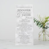 Zacht Zilver en Wit Bokeh Lights Wedding Program Programma (Staand voorkant)
