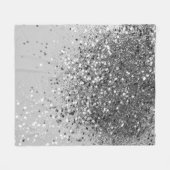 Zacht Zilver Glitter #1 Fleece Deken (Voorkant (Horizontaal))