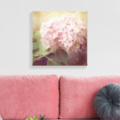 Zacht Zomer 2 Zangvogels Roze Hydrangeas  Canvas Afdruk (Insitu (Woonkamer))