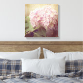 Zacht Zomer 2 Zangvogels Roze Hydrangeas  Canvas Afdruk (Insitu (Slaapkamer))