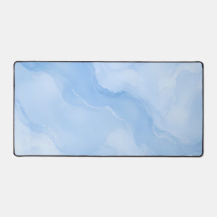 Zachta Blauwe Marmeren Abstract Patroon Bureaumat