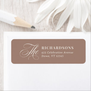 Zachta Mocha Taupe Calligrafie Retouradres Etiket