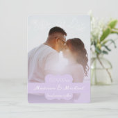 Zachta Paarse Foto Save The Date Aankondiging (Staand voorkant)