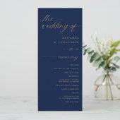 Zachta Romantische Script Navy Blauwe en Gouden Tr Programma (Staand voorkant)