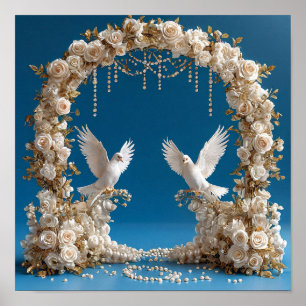 Zachta Romantische Trouw Duiven Liefde Kunst 🕊️💖 Poster