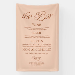 Zachta Soft Perzik Minimalistische "The Bar" Trouw Spandoek