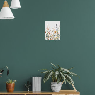 Zachta Weide Wilde Bloem Waterverf Kunst aan de Mu Poster