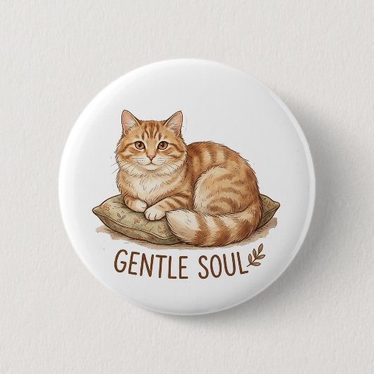 Zachtaal kat ronde button 5,7 cm (Voorkant)