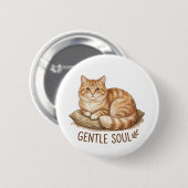 Zachtaal kat ronde button 5,7 cm (Voorkant /achterkant)
