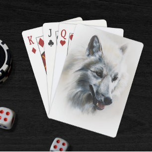 Zachtaal realistisch majestueus portret van een wi pokerkaarten