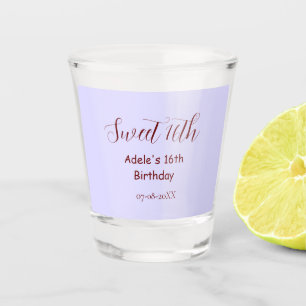 Zachte 16e verjaardag paarse pastel mauve retro na shot glas