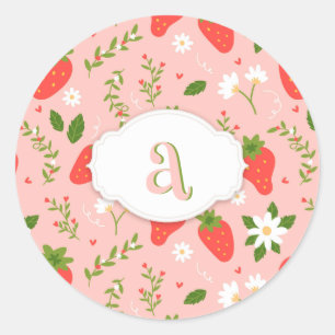 Zachte aardbei patroon sticker