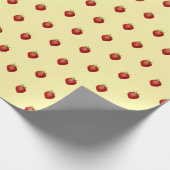 Zachte aardbeipatroon op roomwit cadeaupapier (Hoek)