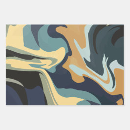 Zachte aardse wervelingen in kalme tinten inpakpapier vel