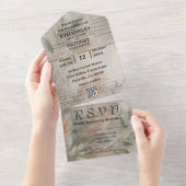 Zachte Abstracte Botanische QR-Code Minimalist All In One Uitnodiging (Afscheurbaar)