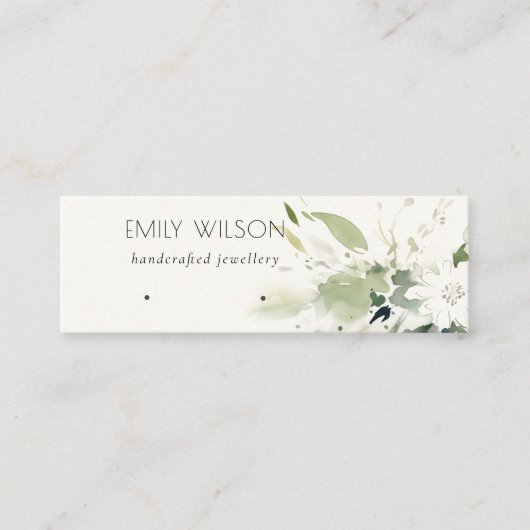 Zachte Abstracte Floral Earring Hoop Loop Display Mini Visitekaartje (Voorkant)