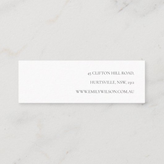 Zachte Abstracte Floral Earring Hoop Loop Display Mini Visitekaartje (Achterkant)