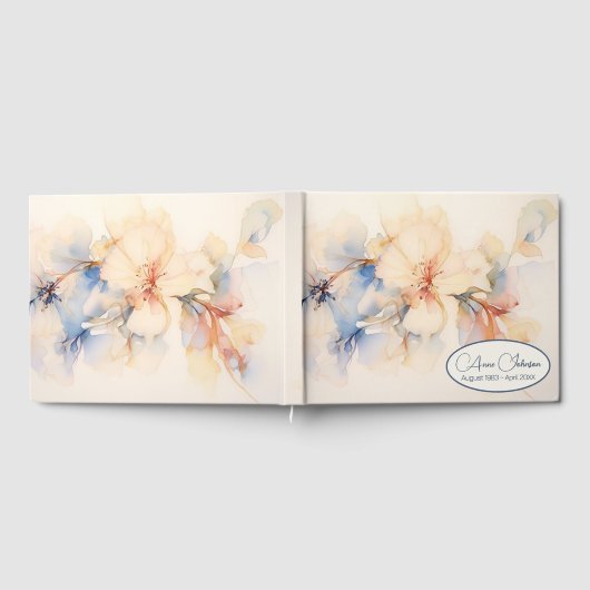 Zachte Abstracte hondenhouten bloemen Gastenboek (Volledig)