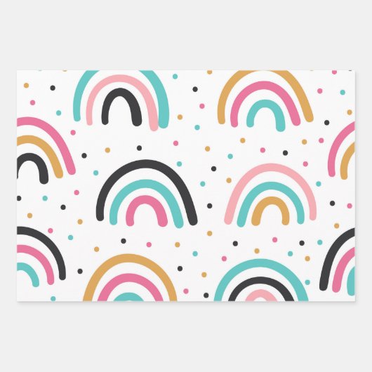 Zachte Abstracte Krabbel Regenboog Strepen Inpakpapier Vel (Voorkant)