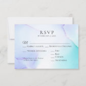*~* Zachte Abstracte Lavendel Mint Wedding RSVP Kaartje (Voorkant)