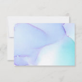 *~* Zachte Abstracte Lavendel Mint Wedding RSVP Kaartje (Achterkant)