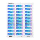 Zachte Abstracte Waterverven in roze Paars en blau Etiket (Full Sheet)