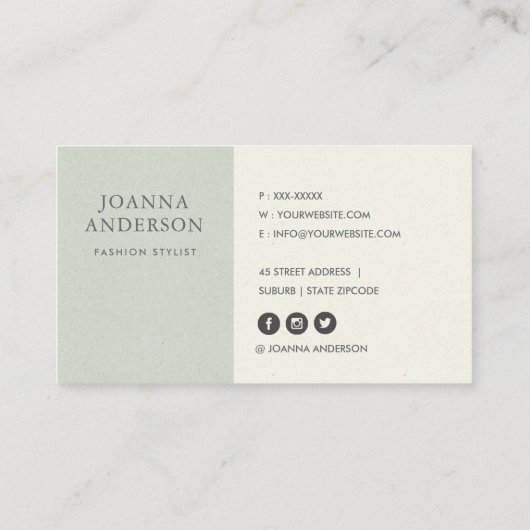 ZACHTE AQUA BLAUWE GROENE WATERVERF BLOEMEN VISITEKAARTJE (Achterkant)