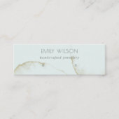 ZACHTE AQUA GOLD ABSTRACT STUD EARRING DISPLAY LOG MINI VISITEKAARTJE (Voorkant)