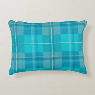Zachte Aqua Teal Groen Geruite Esthetiek Accent Kussen