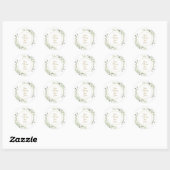Zachte aquarel bladeren ronde sticker (Vel)