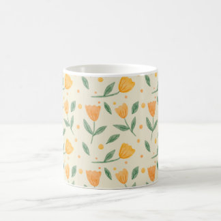 Zachte Aquarel Oranje Wilde Bloem Naadloos Patroon Koffiemok