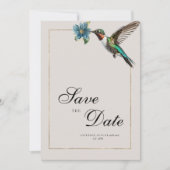 Zachte asschaduw kleurrijke kolibrie Save The Date Kaart (Voorkant)