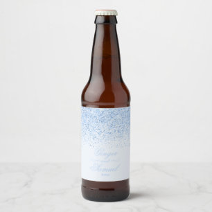 Zachte Baby Blauwe Glitter Bier Etiket