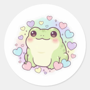 Zachte Baby Kikker Sticker Kawaii Kikker Met Hartj